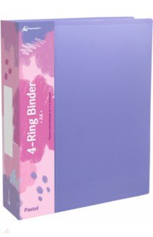 

Папка панорама на 4-х кольцах Pastel, А4, фиолетовая
