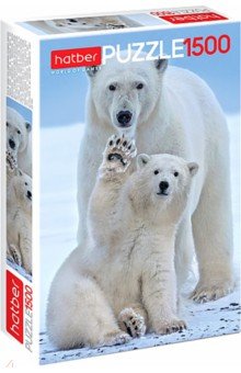 Puzzle-1500 Белые медведи Хатбер