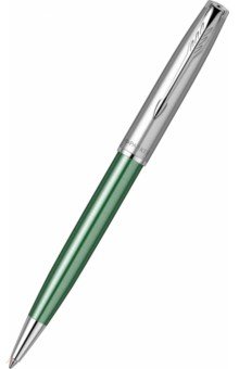 Ручка шариковая автоматическая Sand Blasted Green CT, черная Parker