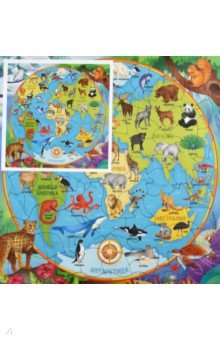 Пазл-80 Карта мира. Животные