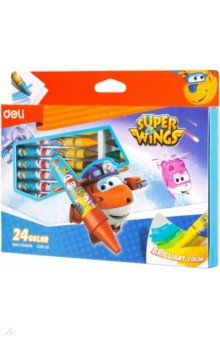 Мелки восковые Super Wings, 24 цвета