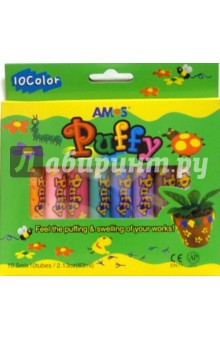 Краски оформительские 10 цветов PUFFY /20639 (картонная упаковка).