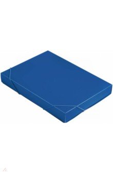 Папка-короб архивный на резинках, синяя