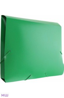 Папка-короб архивный на резинках, зеленая