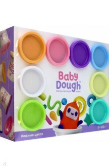  - Тесто для лепки BabyDough, 8 пастельных цветов