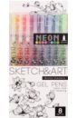 Обложка Ручки гелевые Sketch&Art UniWrite. Neon, 8 цветов