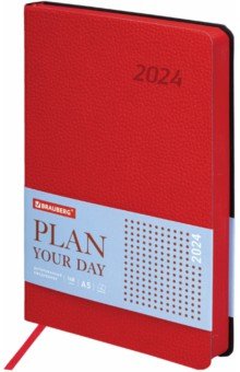 

Ежедневник датированный 2024 Stylish, А5, 168 листов, красный