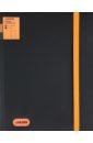 Обложка Папка с резинкой Monochrome, черная с оранжевым, А4