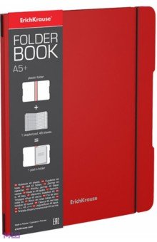 Тетрадь FolderBook, красная, А5, 48 листов, клетка