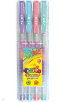 Набор гелевых ручек Cosmo Rainbow, пастель, 4 цвета