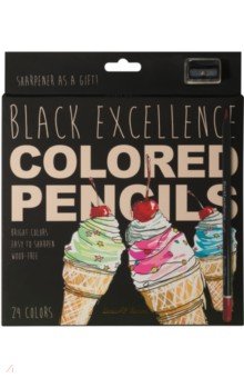 

Карандаши цветные с точилкой Black Excellence, 24 цвета, в ассортименте