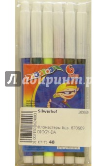 Фломастеры DIGGY-DA 6 цветов (870609) Фломастеры DIGGY-DA 6 цветов (870609)
