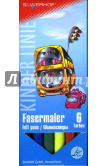 Фломастеры 6 цветов 6 штук "Funny Cars" (860620-01) Фломастеры 6 цветов 6 штук "Funny Cars" (860620-01)