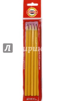 Карандаши чернографитные разной твердости, 5 штук (1500/5) Карандаши чернографитные разной твердости, 5 штук (1500/5)