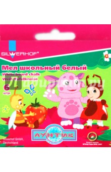 Набор белых мелков 6 штук "Лунтик" (881002-06) Набор белых мелков 6 штук "Лунтик" (881002-06)