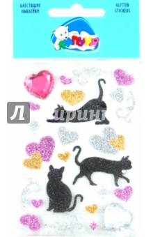 Наклейки детские "Кошки с сердцами" (JGS001) Наклейки детские "Кошки с сердцами" (JGS001)