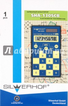 Калькулятор карманный SHA-130SCB, 8-разрядный (601008-02) Калькулятор карманный SHA-130SCB, 8-разрядный (601008-02)