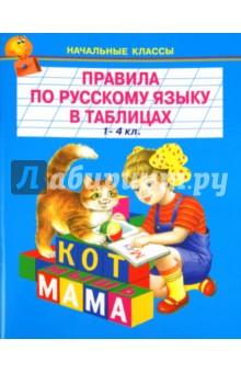Правила по русскому языку в таблицах. 1-4 классы обложка книги Правила по русскому языку в таблицах. 1-4 классы обложка книги