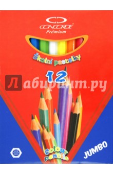 Карандаши 12 цветов "Premium Jumbo", толстые (A1076) Карандаши 12 цветов "Premium Jumbo", толстые (A1076)