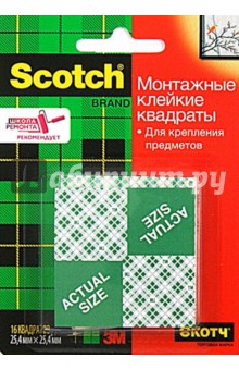 Монтажные клейкие квадраты, 16 квадратиков 25х25мм (223062) Монтажные клейкие квадраты, 16 квадратиков 25х25мм (223062)