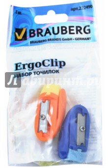 Набор точилок "ErgoClip" (2 штуки, пластиковые, в ассортименте) (222490) Набор точилок "ErgoClip" (2 штуки, пластиковые, в ассортименте) (222490)