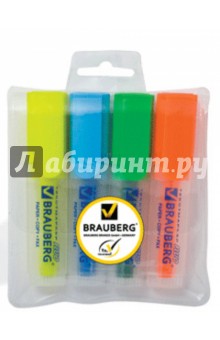 Набор текстмаркеров, 4 шт. "FLUO" 1-5 мм (150403) Набор текстмаркеров, 4 шт. "FLUO" 1-5 мм (150403)