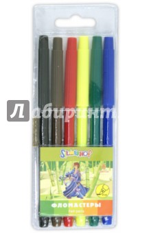 Фломастеры 6 цветов "ЯМАТО" (877013-06) Фломастеры 6 цветов "ЯМАТО" (877013-06)