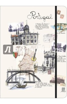 Книга для записи линованная на резинке "Португалия" (60586) Книга для записи линованная на резинке "Португалия" (60586)