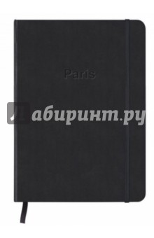 Книга для записей на резинке "Париж", черный. (60713) Книга для записей на резинке "Париж", черный. (60713)