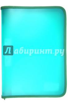 Папка пластиковая, А4 с боковым зажимом, на молнии, зеленая (255018-03) Папка пластиковая, А4 с боковым зажимом, на молнии, зеленая (255018-03)