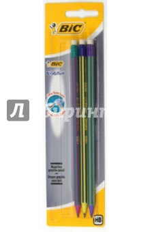 Набор карандашей чернографитных "Evolution" 3 штуки с ластиком, HB (890278) Набор карандашей чернографитных "Evolution" 3 штуки с ластиком, HB (890278)