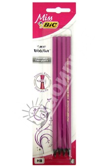 Набор карандашей чернографитных "Miss BIC Evolution", 4 шт (901736) Набор карандашей чернографитных "Miss BIC Evolution", 4 шт (901736)