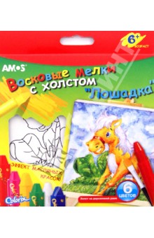 Мелки "Три в одном" 6 цветов + трафарет "Лошадка" (22945) Мелки "Три в одном" 6 цветов + трафарет "Лошадка" (22945)