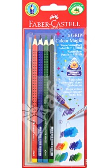 Карандаши акварельные "GRIP COLOUR MAGIC", 4 цвета + кисть (113095) Карандаши акварельные "GRIP COLOUR MAGIC", 4 цвета + кисть (113095)