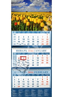 Календарь 2014 на 3-х спиралях с пиколло и курсором "Тюльпаны" (14458) Календарь 2014 на 3-х спиралях с пиколло и курсором "Тюльпаны" (14458)
