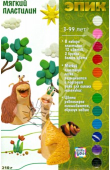 Мягкий пластилин "Эпик" 210г., 12 цветов, 13 штук (49677) Мягкий пластилин "Эпик" 210г., 12 цветов, 13 штук (49677)