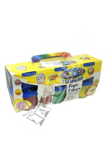 Краски пальчиковые 6 цветов по 130 г (K0038) Краски пальчиковые 6 цветов по 130 г (K0038)