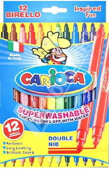 Фломастеры-линеры двухсторонние 12 цветов CARIOCA Birello (41457) Фломастеры-линеры двухсторонние 12 цветов CARIOCA Birello (41457)