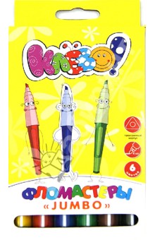 Фломастеры 6 цветов "КЛЕВО! Jumbo" (867099-06) Фломастеры 6 цветов "КЛЕВО! Jumbo" (867099-06)