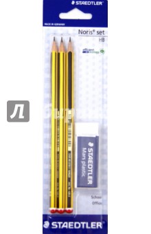 Карандаш чернографитовый Noris (HB, 3 штуки, ластик) (120RBK3D) Карандаш чернографитовый Noris (HB, 3 штуки, ластик) (120RBK3D)