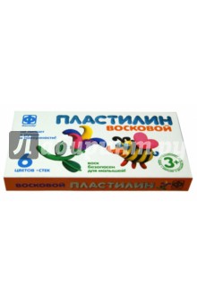 Пластилин восковой. 6 цветов. Стек (979902) Пластилин восковой. 6 цветов. Стек (979902)