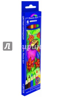 Карандаши цветные "Попугай" (6 цветов) (32855-30) Карандаши цветные "Попугай" (6 цветов) (32855-30)