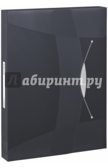 Папка-бокс с резинкой (A4, 40 мм, полупрозрачная, черная) (624049) Папка-бокс с резинкой (A4, 40 мм, полупрозрачная, черная) (624049)