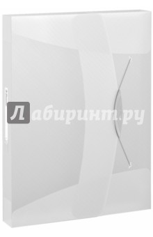 Папка-бокс A4 40мм с резинкой, полупрозрачная, белая (624050) Папка-бокс A4 40мм с резинкой, полупрозрачная, белая (624050)