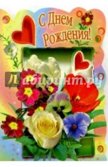 3Т-297/День рождения/открытка-вырубка двойная 3Т-297/День рождения/открытка-вырубка двойная