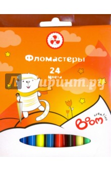 Фломастеры (24 цвета, в картонной коробке) (0102-0124) Фломастеры (24 цвета, в картонной коробке) (0102-0124)