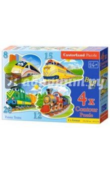 Puzzle-8х12х15х20 "Забавные паровозики" (В-043033) Puzzle-8х12х15х20 "Забавные паровозики" (В-043033)