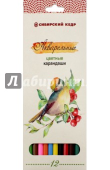 Карандаши цветные, акварельные "Птицы Сибири", 12 цветов (СК083/12) Карандаши цветные, акварельные "Птицы Сибири", 12 цветов (СК083/12)
