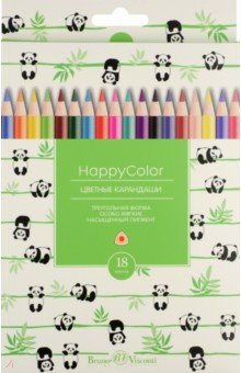 Карандаши цветные "HappyColor" (18 цветов, трехгранные, в ассортименте) (30-0052) Карандаши цветные "HappyColor" (18 цветов, трехгранные, в ассортименте) (30-0052)