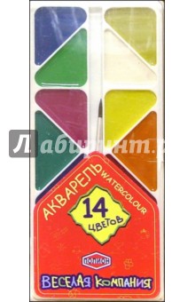 Акварель 14 цветов + кисть/пластиковая упаковка (белая) Акварель 14 цветов + кисть/пластиковая упаковка (белая)